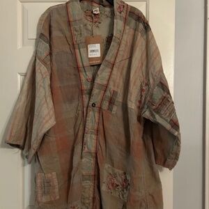 NWT - Magnolia Pearl Yarn-Dyed Piecewise Kimono # 1312